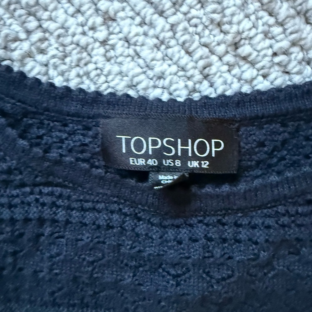 Topshop Blue Boxy Short Sleeve T-Shirt - Picture 3 of 3